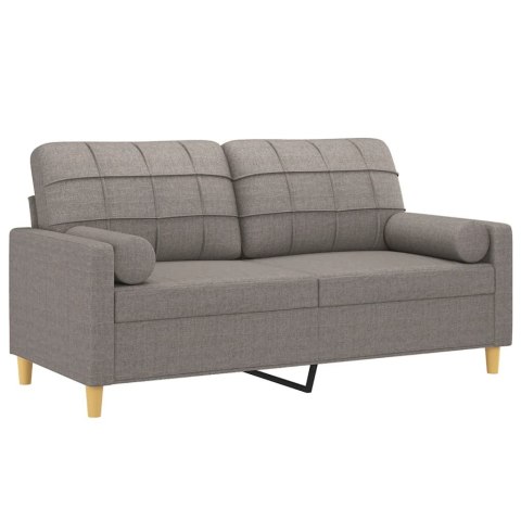  2-osobowa sofa z poduszkami, taupe, 140 cm, tkanina