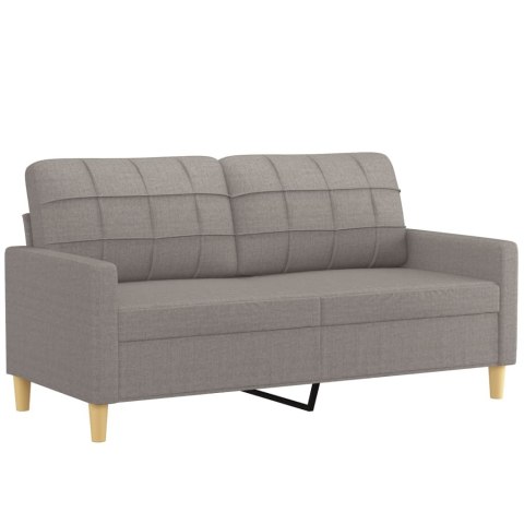  2-osobowa sofa z poduszkami, taupe, 140 cm, tkanina