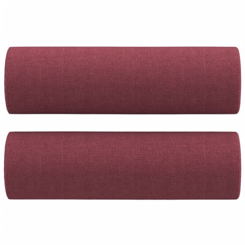  2-osobowa sofa z poduszkami, winna czerwień, 120 cm, tkanina