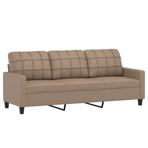  3-osobowa sofa z poduszkami, cappuccino, 180 cm, sztuczna skóra