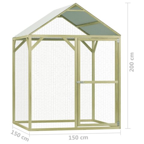  Klatka dla drobiu, 1,5x1,5x2 m, impregnowane drewno sosnowe