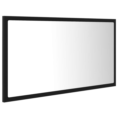  Lustro łazienkowe z LED, czarne, 80x8,5x37 cm, akryl