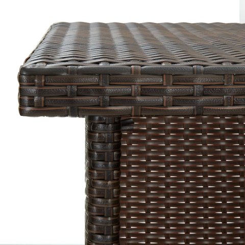  Narożny stolik barowy, brązowy, 100x50x105 cm, rattan PE