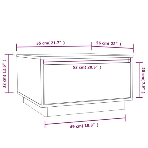  Stolik kawowy, 55x56x32 cm, lite drewno sosnowe