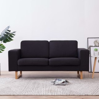  2-osobowa sofa tapicerowana tkaniną, czarna