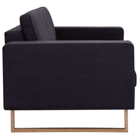  2-osobowa sofa tapicerowana tkaniną, czarna