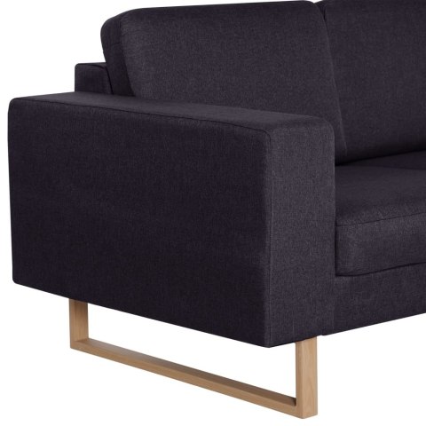  2-osobowa sofa tapicerowana tkaniną, czarna