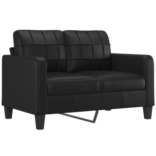  2-osobowa sofa, czarna, 120 cm, sztuczna skóra