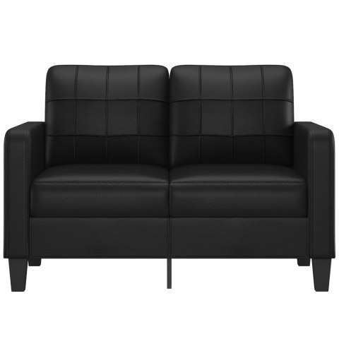  2-osobowa sofa, czarna, 120 cm, sztuczna skóra