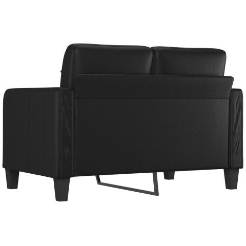  2-osobowa sofa, czarna, 120 cm, sztuczna skóra