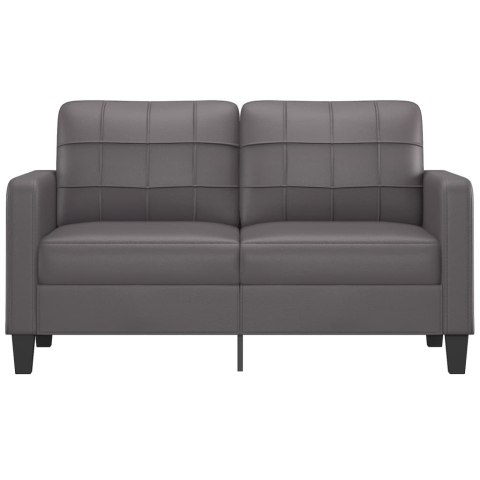  2-osobowa sofa, szary, 140 cm, sztuczna skóra