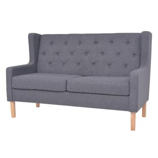  2-osobowa sofa tapicerowana tkaniną, szara