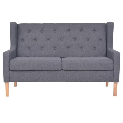  2-osobowa sofa tapicerowana tkaniną, szara