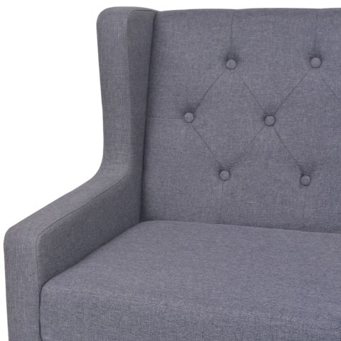  2-osobowa sofa tapicerowana tkaniną, szara