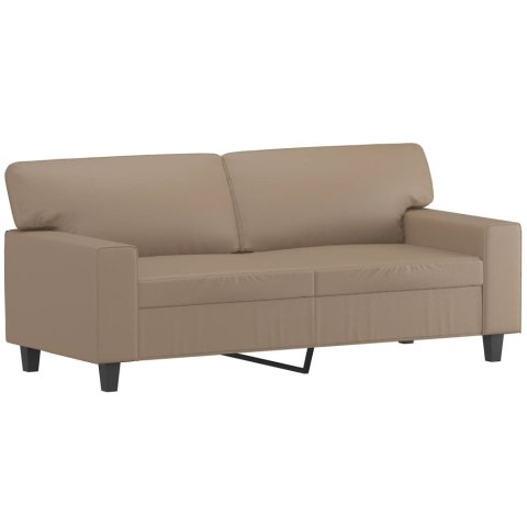  2-osobowa sofa z poduszkami, cappuccino, 140 cm, sztuczna skóra