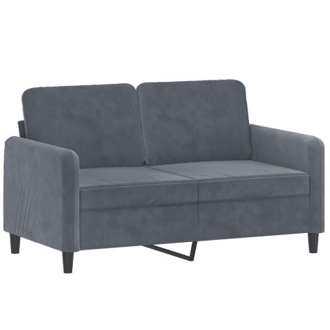  2-osobowa sofa z poduszkami, ciemnoszara, 120 cm, aksamit