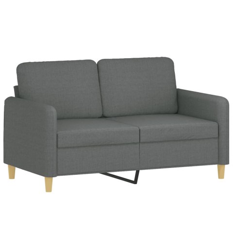  2-osobowa sofa z poduszkami, ciemnoszara, 120 cm, tkanina