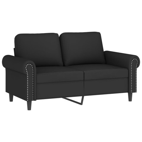  2-osobowa sofa z poduszkami, czarna, 120 cm, aksamit