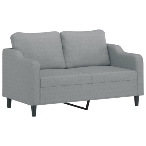  2-osobowa sofa z poduszkami, jasnoszara, 140 cm, tkanina