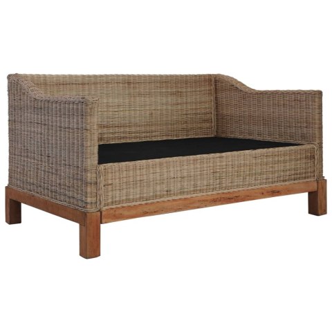  2-osobowa sofa z poduszkami, naturalny rattan