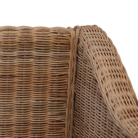  2-osobowa sofa z poduszkami, naturalny rattan