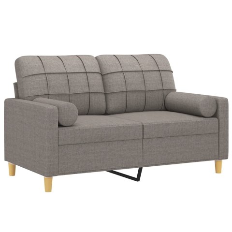  2-osobowa sofa z poduszkami, taupe, 120 cm, tkanina