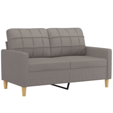  2-osobowa sofa z poduszkami, taupe, 120 cm, tkanina