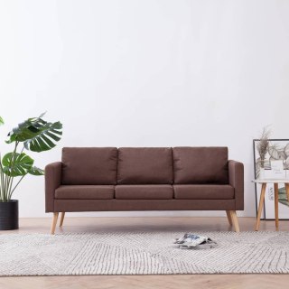  3-osobowa sofa tapicerowana tkaniną, brązowa