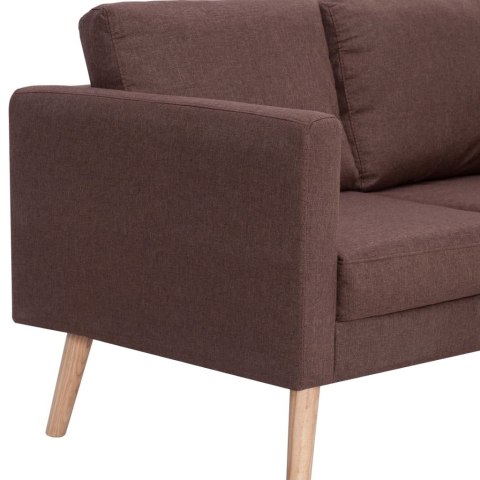  3-osobowa sofa tapicerowana tkaniną, brązowa