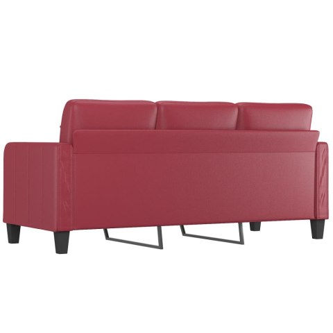  3-osobowa sofa, winna czerwień, 180 cm, sztuczna skóra