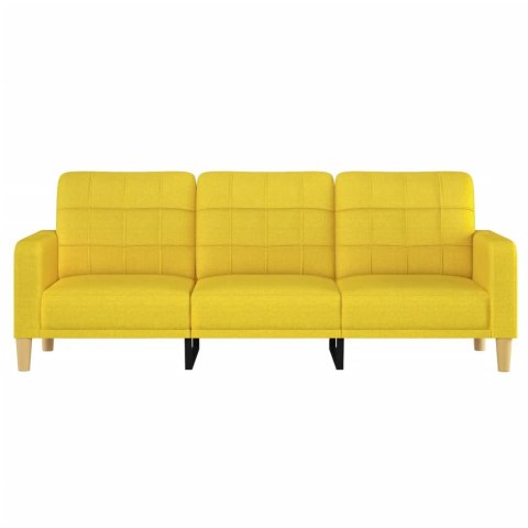  Sofa 3-osobowa, jasnożółta, 180 cm, tapicerowana tkaniną