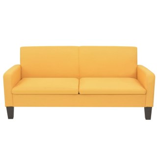  Sofa 3-osobowa, żółta, 180 x 65 x 76 cm