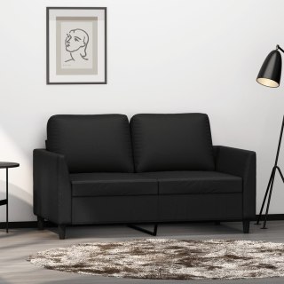  2-osobowa sofa, czarna, 120 cm, sztuczna skóra