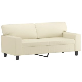  2-osobowa sofa, kremowy, 140 cm, sztuczna skóra