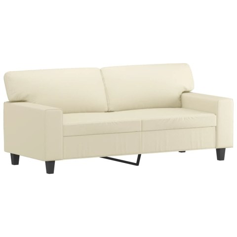  2-osobowa sofa, kremowy, 140 cm, sztuczna skóra