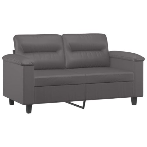  2-osobowa sofa, szary, 120 cm, sztuczna skóra