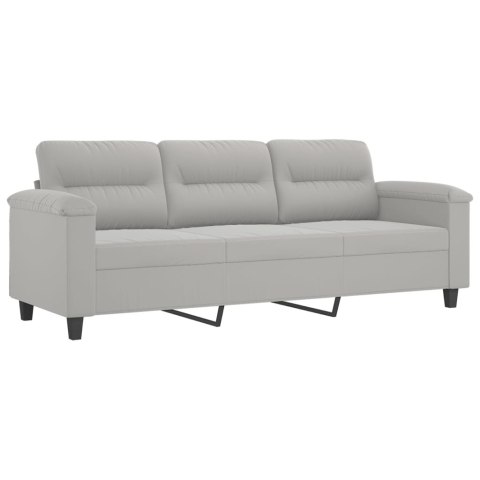  3-osobowa sofa, jasnoszary, 180 cm, tapicerowana mikrofibrą