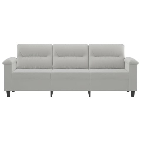  3-osobowa sofa, jasnoszary, 180 cm, tapicerowana mikrofibrą