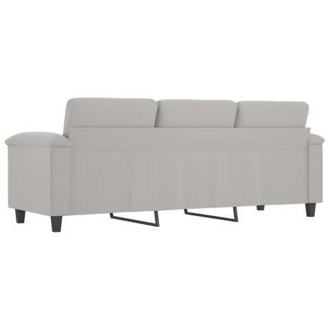  3-osobowa sofa, jasnoszary, 180 cm, tapicerowana mikrofibrą