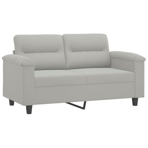  Sofa 2-osobowa, jasnoszara, 120 cm, tapicerowana mikrofibrą