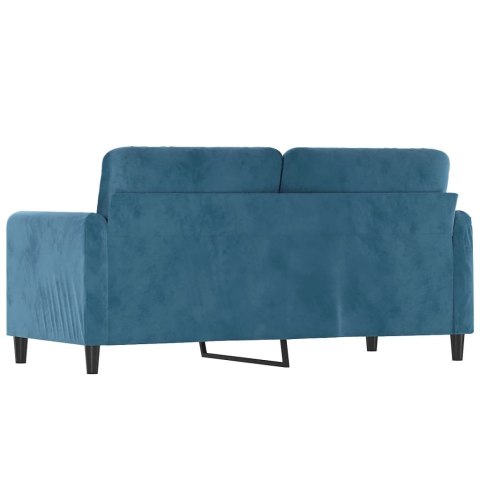  Sofa 2-osobowa, niebieski, 140 cm, tapicerowana aksamitem