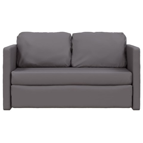  Sofa podłogowa 2-w-1, szara, 112x174x55 cm, sztuczna skóra