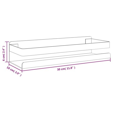  Półka prysznicowa, czarny mat, 30x10x6 cm, stal nierdzewna 304