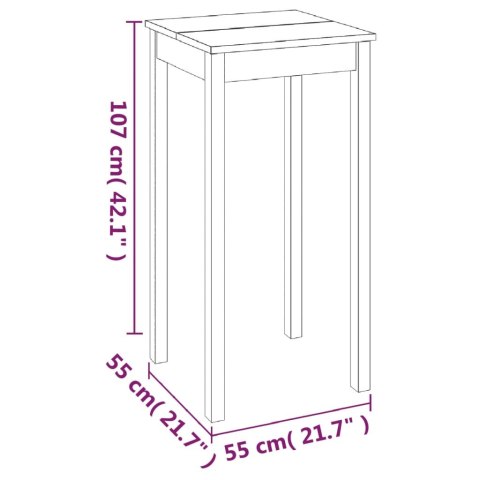  Stolik barowy z MDF, czarny, 55 x 55 x 107 cm