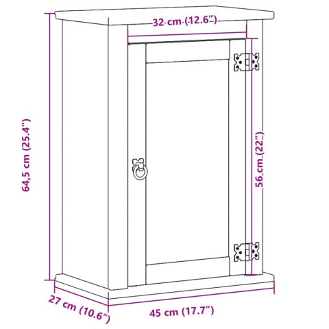  Szafka łazienkowa Corona, 45x27x64,5 cm, lite drewno sosnowe