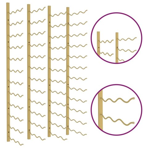  Uchwyty ścienne na 36 butelek wina, 2 szt., złote, żelazne