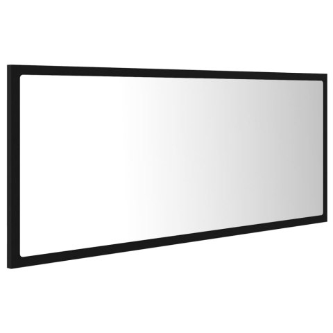  Lustro łazienkowe z LED, czarne, 100x8,5x37 cm, akryl