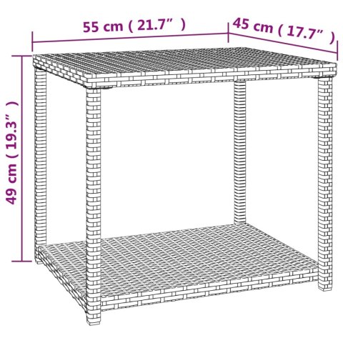  Stolik boczny, czarny, 55x45x49 cm, polirattan