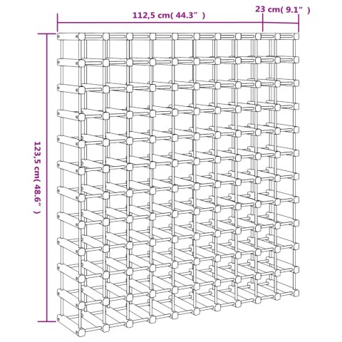  Stojak na 120 butelek wina, 112,5x23x123,5 cm, drewno sosnowe