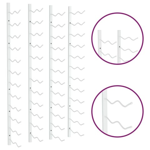  Uchwyty ścienne na 24 butelki wina, 2 szt., białe, żelazne
